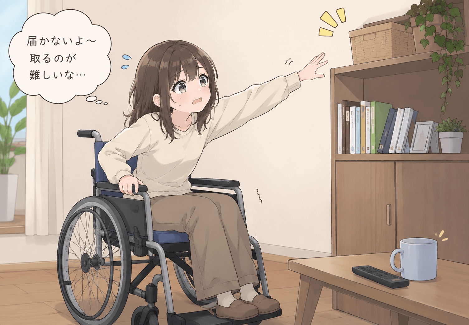 手が届かない